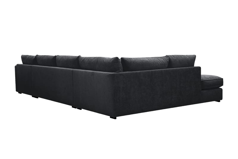 Rossita Lyx 5-sits Vänstervänd U-formad Extra djup Soffa med Divan och Schäslong i Chenille - Svart - Möbler - Vardagsrum - Soffor - U-soffor