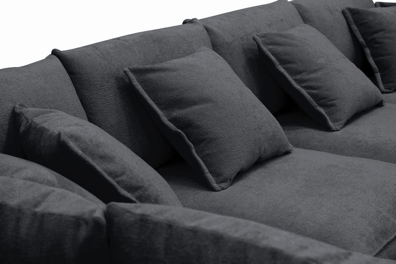 Rossita Lyx 5-sits Vänstervänd U-formad Extra djup Soffa med Divan och Schäslong i Chenille - Svart - Möbler - Vardagsrum - Soffor - U-soffor