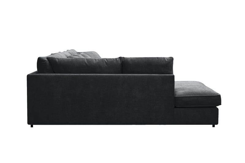 Rossita Lyx 5-sits Vänstervänd U-formad Extra djup Soffa med Divan och Schäslong i Chenille - Svart - Möbler - Vardagsrum - Soffor - U-soffor