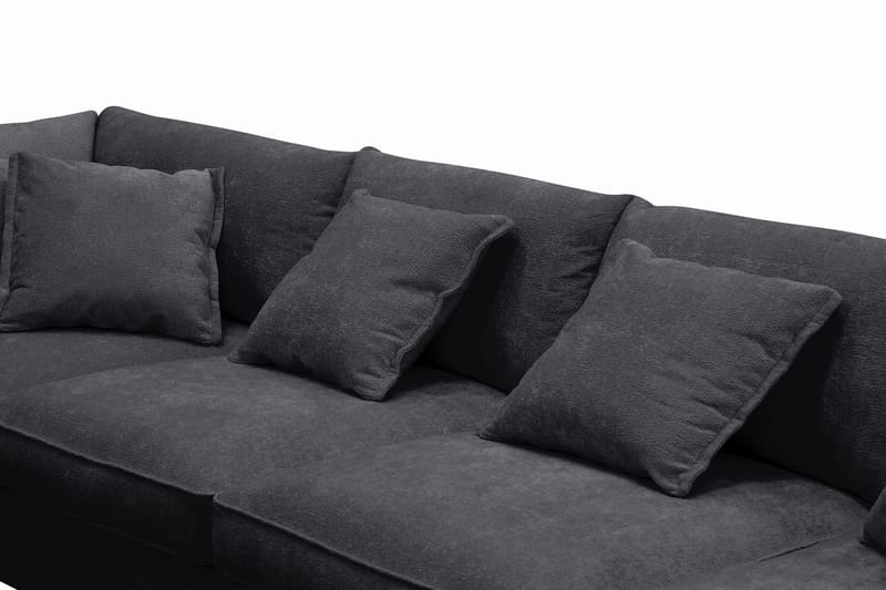 Rossita Lyx 5-sits Vänstervänd U-formad Extra djup Soffa med Divan och Schäslong i Chenille - Svart - Möbler - Vardagsrum - Soffor - U-soffor