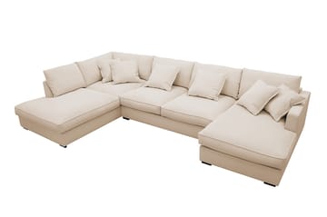 Rossita Lyx 5-sits Vänstervänd U-formad Extra djup Soffa med Divan och Schäslong i Manchester - Beige - Möbler - Vardagsrum - Soffor - U-soffor