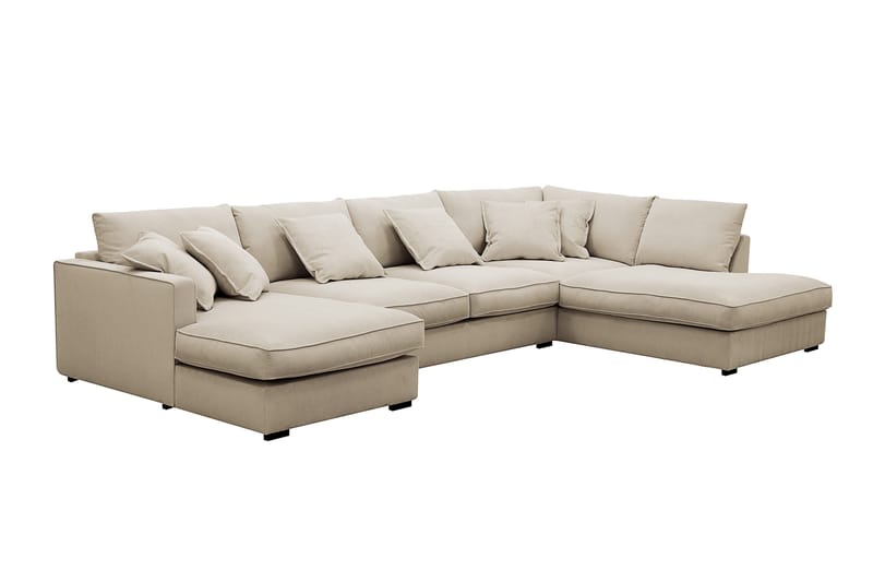 Rossita Lyx 5-sits Vänstervänd U-formad Extra djup Soffa med Divan och Schäslong i Manchester - Kräm - Möbler - Vardagsrum - Soffor - U-soffor