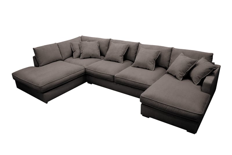 Rossita Lyx 5-sits Vänstervänd U-formad Extra djup Soffa med Divan och Schäslong i Manchester - Mörkgrå - Möbler - Vardagsrum - Soffor - U-soffor