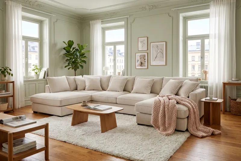 Rossita Lyx 5-sits Vänstervänd U-formad Extra djup Soffa med Divan och Schäslong i Manchester - Offwhite - Möbler - Vardagsrum - Soffor - U-soffor