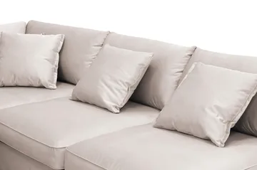 Rossita Lyx 5-sits Vänstervänd U-formad Extra djup Soffa med Divan och Schäslong i Sammet - Beige - Möbler - Vardagsrum - Soffor - Sammetssoffor