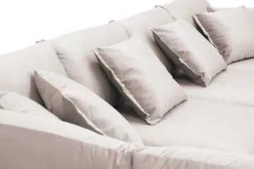 Rossita Lyx 5-sits Vänstervänd U-formad Extra djup Soffa med Divan och Schäslong i Sammet - Beige - Möbler - Vardagsrum - Soffor - Sammetssoffor