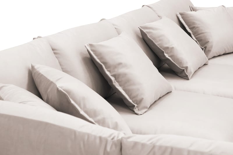 Rossita Lyx 5-sits Vänstervänd U-formad Extra djup Soffa med Divan och Schäslong i Sammet - Beige - Möbler - Vardagsrum - Soffor - Sammetssoffor