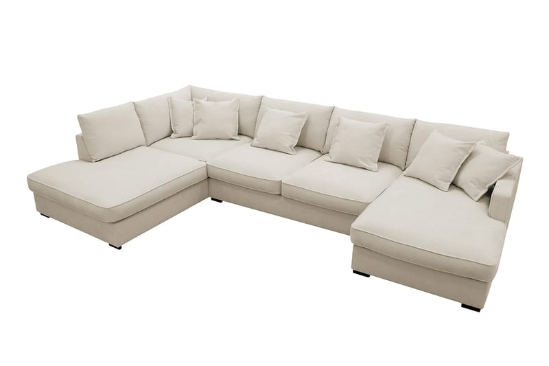 Rossita Lyx 5-sits Vänstervänd U-formad Extra djup Soffa med Divan och Schäslong i Tyg - Beige - Möbler - Vardagsrum - Soffor - U-soffor