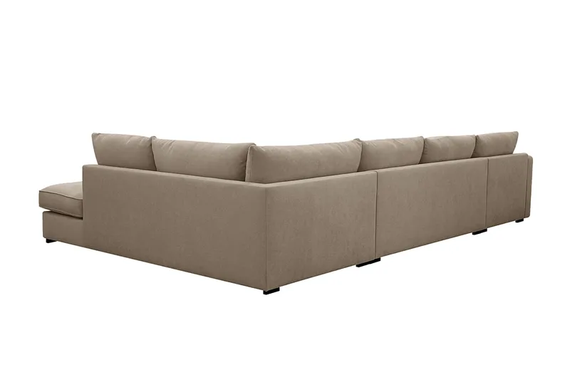 Rossita Lyx 5-sits Vänstervänd U-formad Extra djup Soffa med Divan och Schäslong i Tyg - Brun - Möbler - Vardagsrum - Soffor - U-soffor