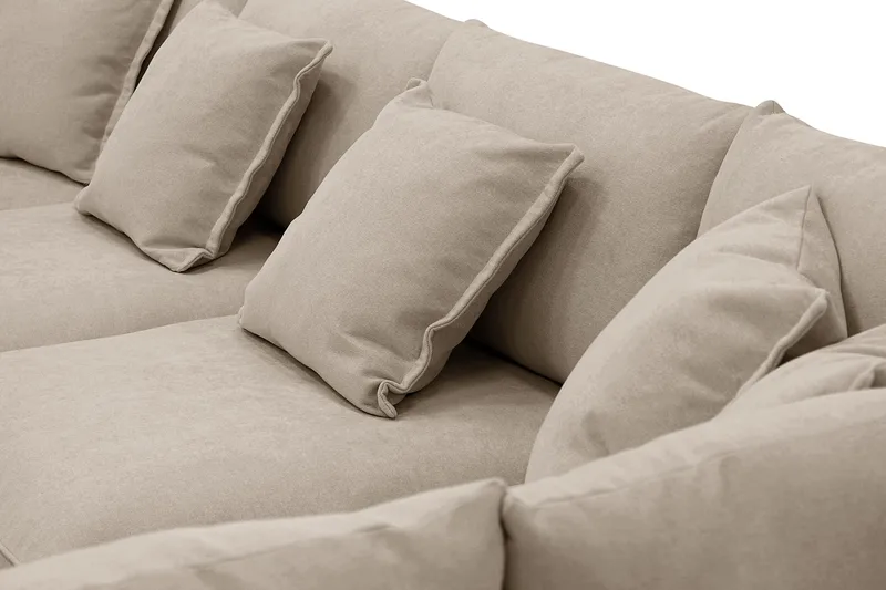 Rossita Lyx 5-sits Vänstervänd U-formad Extra djup Soffa med Divan och Schäslong i Tyg - Brun - Möbler - Vardagsrum - Soffor - U-soffor