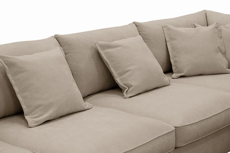 Rossita Lyx 5-sits Vänstervänd U-formad Extra djup Soffa med Divan och Schäslong i Tyg - Brun - Möbler - Vardagsrum - Soffor - U-soffor