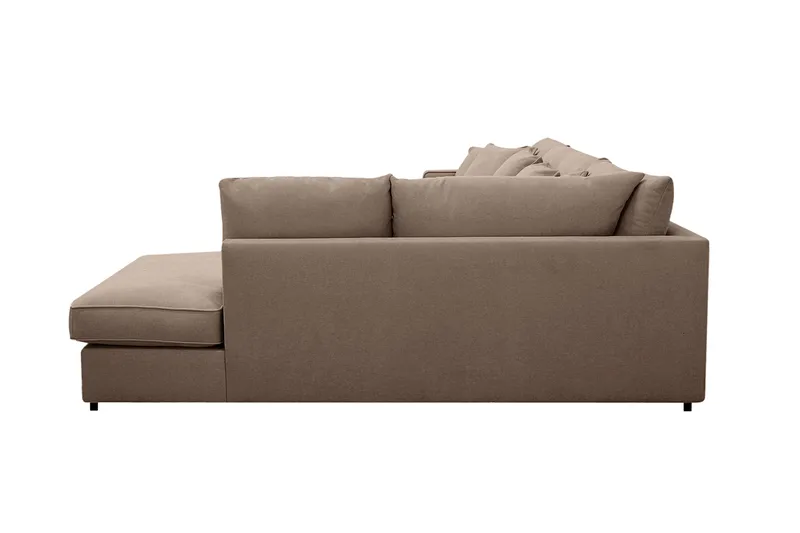 Rossita Lyx 5-sits Vänstervänd U-formad Extra djup Soffa med Divan och Schäslong i Tyg - Mörkbrun - Möbler - Vardagsrum - Soffor - U-soffor