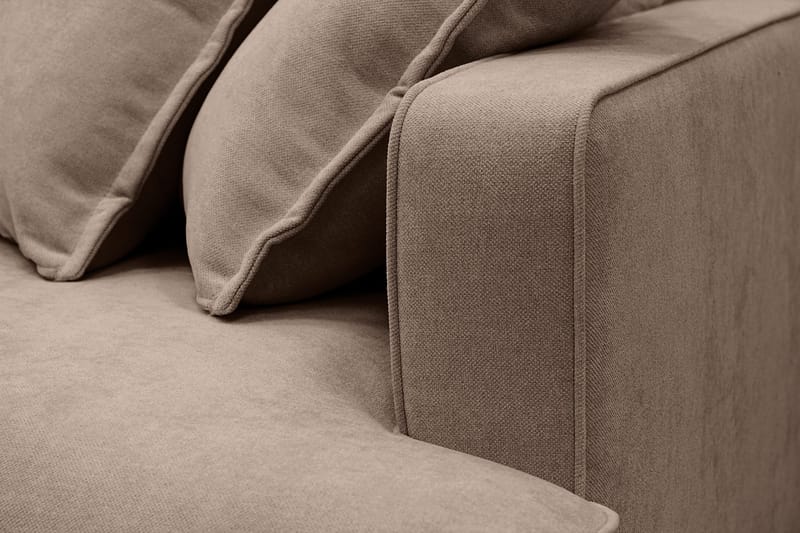 Rossita Lyx 5-sits Vänstervänd U-formad Extra djup Soffa med Divan och Schäslong i Tyg - Mörkbrun - Möbler - Vardagsrum - Soffor - U-soffor