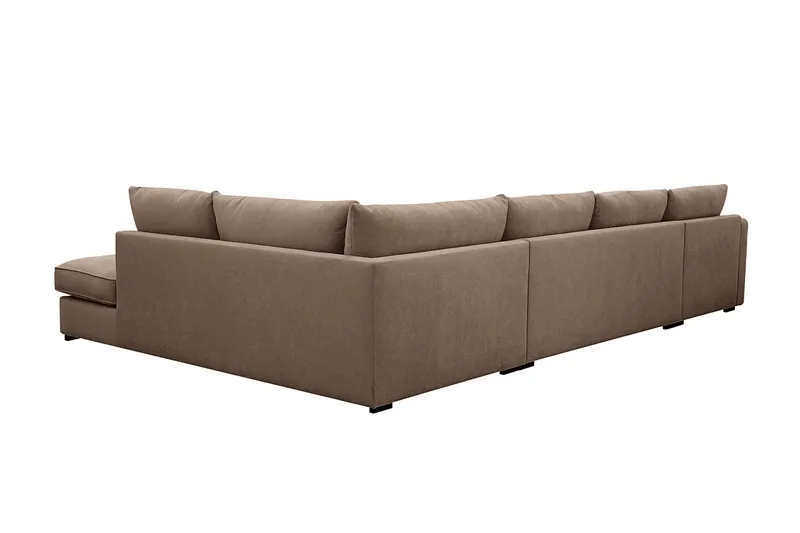 Rossita Lyx 5-sits Vänstervänd U-formad Extra djup Soffa med Divan och Schäslong i Tyg - Mörkbrun - Möbler - Vardagsrum - Soffor - U-soffor