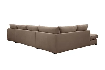 Rossita Lyx 5-sits Vänstervänd U-formad Extra djup Soffa med Divan och Schäslong i Tyg - Mörkbrun - Möbler - Vardagsrum - Soffor - U-soffor