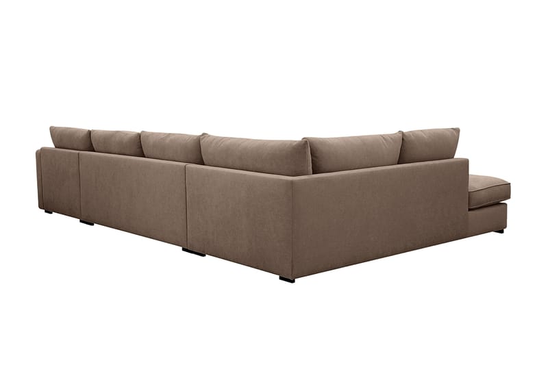 Rossita Lyx 5-sits Vänstervänd U-formad Extra djup Soffa med Divan och Schäslong i Tyg - Mörkbrun - Möbler - Vardagsrum - Soffor - U-soffor