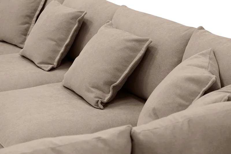 Rossita Lyx 5-sits Vänstervänd U-formad Extra djup Soffa med Divan och Schäslong i Tyg - Mörkbrun - Möbler - Vardagsrum - Soffor - U-soffor