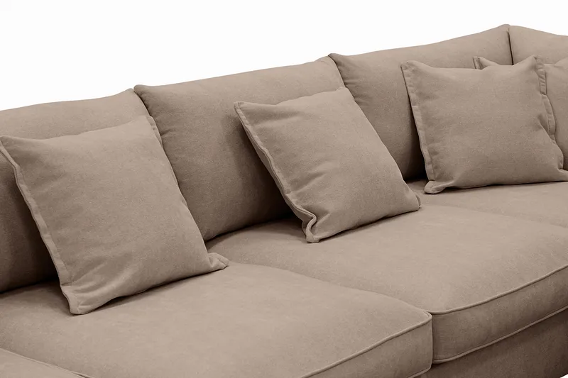 Rossita Lyx 5-sits Vänstervänd U-formad Extra djup Soffa med Divan och Schäslong i Tyg - Mörkbrun - Möbler - Vardagsrum - Soffor - U-soffor