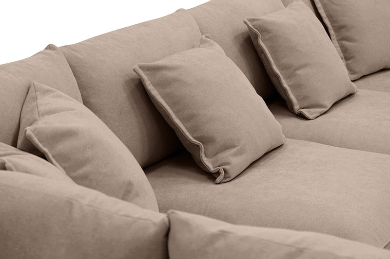 Rossita Lyx 5-sits Vänstervänd U-formad Extra djup Soffa med Divan och Schäslong i Tyg - Mörkbrun - Möbler - Vardagsrum - Soffor - U-soffor