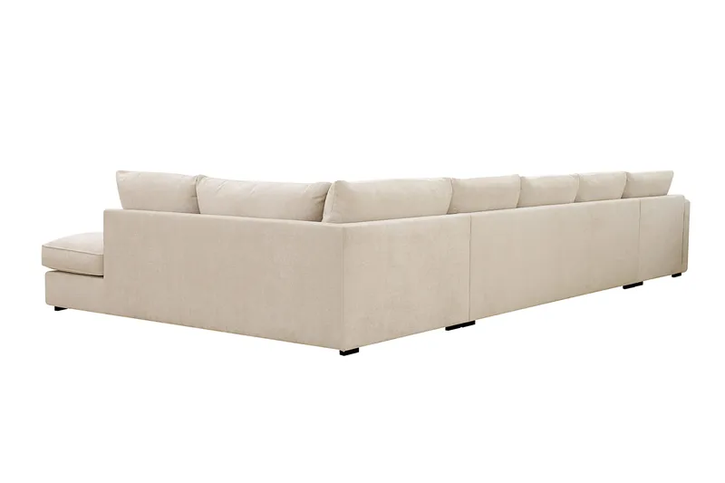 Rossita Lyx 6-sits Högervänd U-formad Extra djup Soffa med Divan och Schäslong i Chenille - Beige - Möbler - Vardagsrum - Soffor - U-soffor
