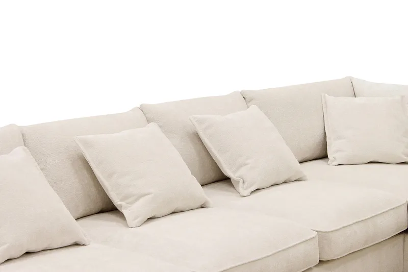 Rossita Lyx 6-sits Högervänd U-formad Extra djup Soffa med Divan och Schäslong i Chenille - Beige - Möbler - Vardagsrum - Soffor - U-soffor