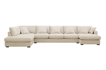 Rossita Lyx 6-sits Högervänd U-formad Extra djup Soffa med Divan och Schäslong i Chenille