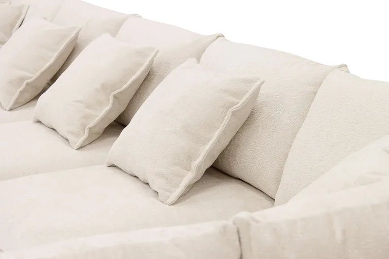Rossita Lyx 6-sits Högervänd U-formad Extra djup Soffa med Divan och Schäslong i Chenille - Beige - Möbler - Vardagsrum - Soffor - U-soffor