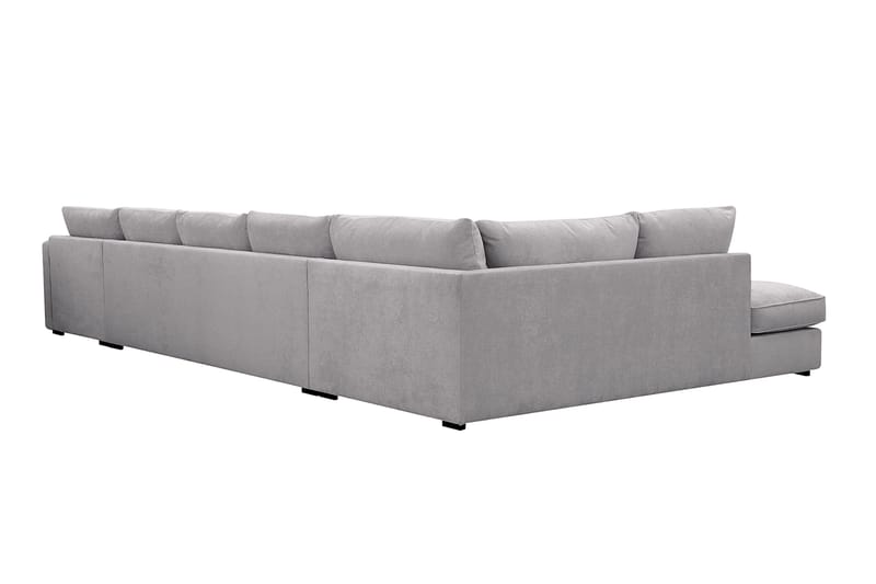 Rossita Lyx 6-sits Högervänd U-formad Extra djup Soffa med Divan och Schäslong i Chenille - Grå - Möbler - Vardagsrum - Soffor - U-soffor