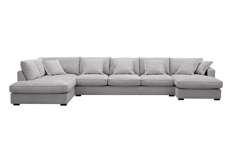 Rossita Lyx 6-sits Högervänd U-formad Extra djup Soffa med Divan och Schäslong i Chenille, Grå