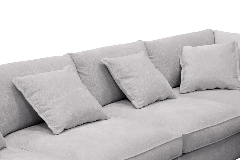 Rossita Lyx 6-sits Högervänd U-formad Extra djup Soffa med Divan och Schäslong i Chenille - Grå - Möbler - Vardagsrum - Soffor - U-soffor