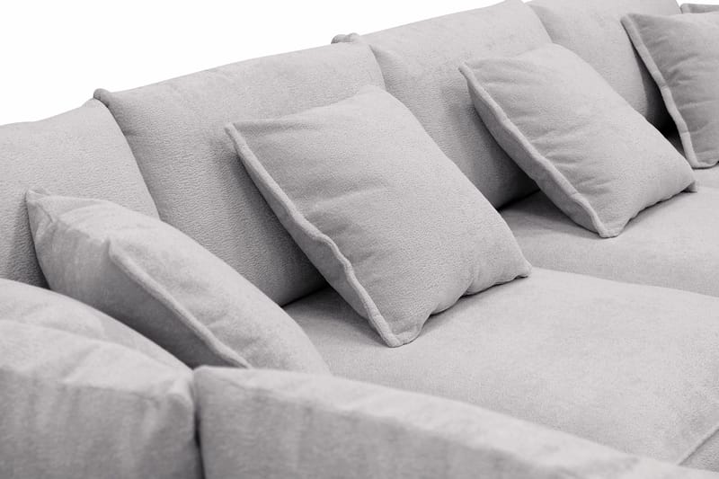 Rossita Lyx 6-sits Högervänd U-formad Extra djup Soffa med Divan och Schäslong i Chenille - Grå - Möbler - Vardagsrum - Soffor - U-soffor