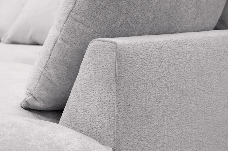 Rossita Lyx 6-sits Högervänd U-formad Extra djup Soffa med Divan och Schäslong i Chenille - Grå - Möbler - Vardagsrum - Soffor - U-soffor