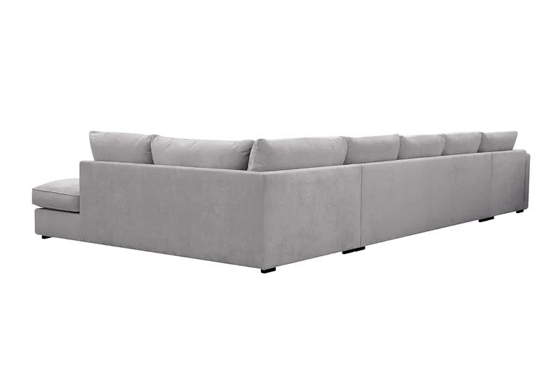 Rossita Lyx 6-sits Högervänd U-formad Extra djup Soffa med Divan och Schäslong i Chenille - Grå - Möbler - Vardagsrum - Soffor - U-soffor
