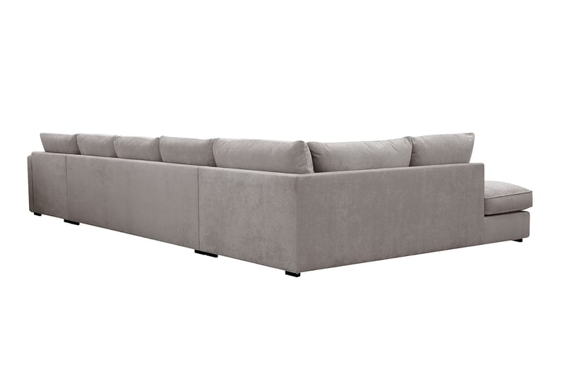 Rossita Lyx 6-sits Högervänd U-formad Extra djup Soffa med Divan och Schäslong i Chenille - Grå/Brun - Möbler - Vardagsrum - Soffor - U-soffor