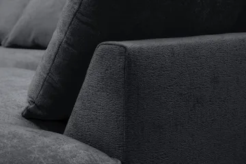 Rossita Lyx 6-sits Högervänd U-formad Extra djup Soffa med Divan och Schäslong i Chenille - Trenza 01, Svart Chenille - Möbler - Vardagsrum - Soffor - U-soffor