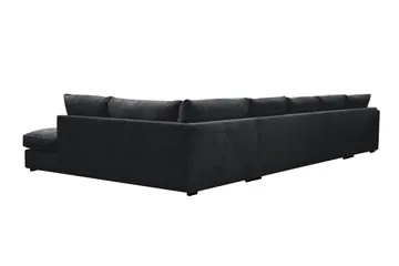 Rossita Lyx 6-sits Högervänd U-formad Extra djup Soffa med Divan och Schäslong i Chenille - Trenza 01, Svart Chenille - Möbler - Vardagsrum - Soffor - U-soffor