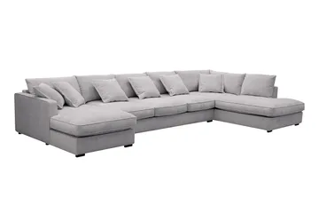 Rossita Lyx 6-sits Högervänd U-formad Extra djup Soffa med Divan och Schäslong i Chenille - Trenza 03, Grå Chenille - Möbler - Vardagsrum - Soffor - U-soffor