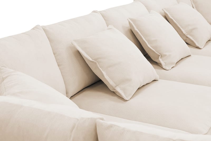Rossita Lyx 6-sits Högervänd U-formad Extra djup Soffa med Divan och Schäslong i Manchester - Beige - Möbler - Vardagsrum - Soffor - U-soffor