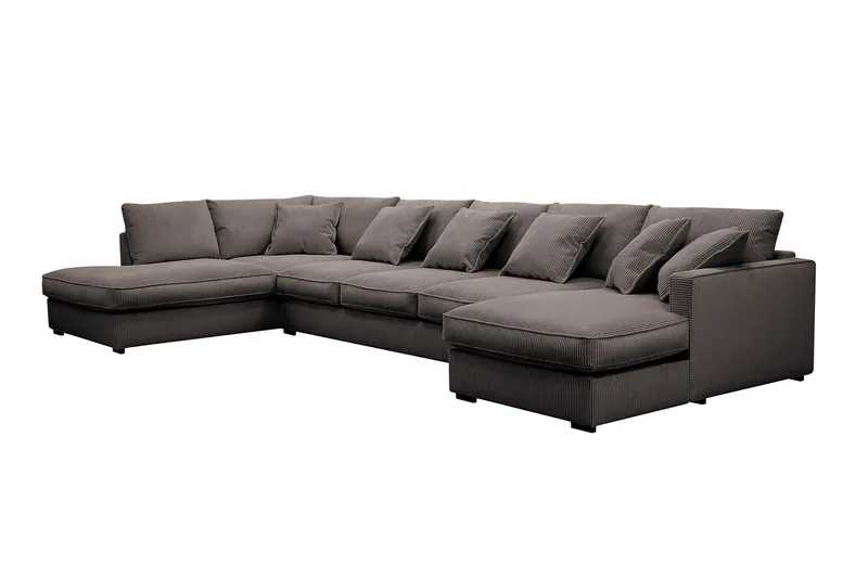 Rossita Lyx 6-sits Högervänd U-formad Extra djup Soffa med Divan och Schäslong i Manchester - Brun - Möbler - Vardagsrum - Soffor - U-soffor