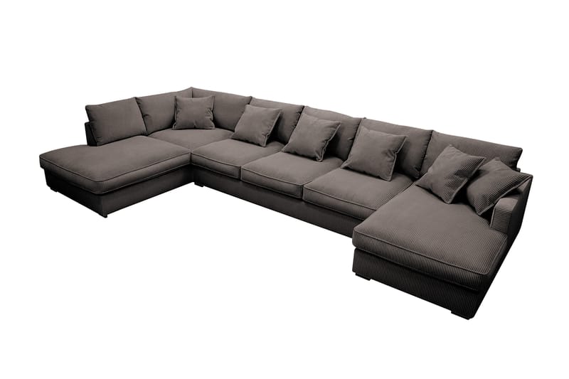 Rossita Lyx 6-sits Högervänd U-formad Extra djup Soffa med Divan och Schäslong i Manchester - Brun - Möbler - Vardagsrum - Soffor - U-soffor