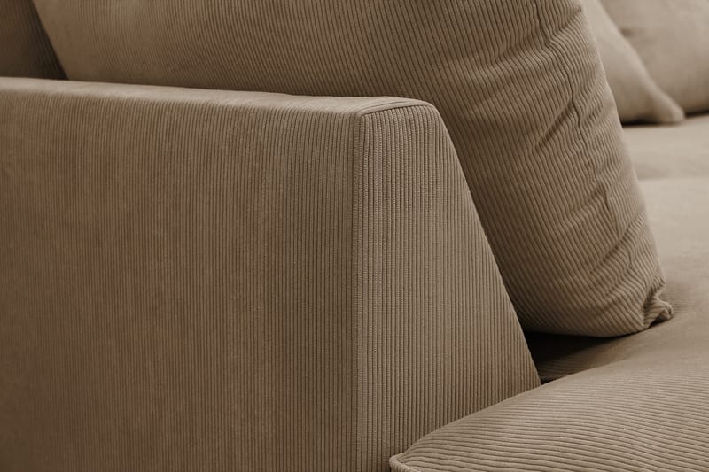 Rossita Lyx 6-sits Högervänd U-formad Extra djup Soffa med Divan och Schäslong i Manchester - Ljusbrun - Möbler - Vardagsrum - Soffor - U-soffor