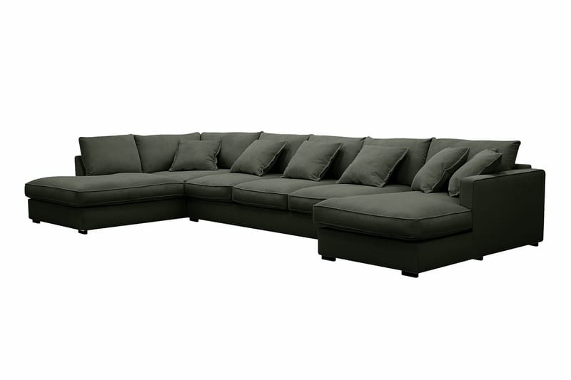 Rossita Lyx 6-sits Högervänd U-formad Extra djup Soffa med Divan och Schäslong i Manchester - Mörkgrön - Möbler - Vardagsrum - Soffor - U-soffor