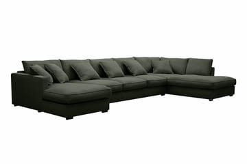 Rossita Lyx 6-sits Högervänd U-formad Extra djup Soffa med Divan och Schäslong i Manchester - Mörkgrön - Möbler - Vardagsrum - Soffor - U-soffor