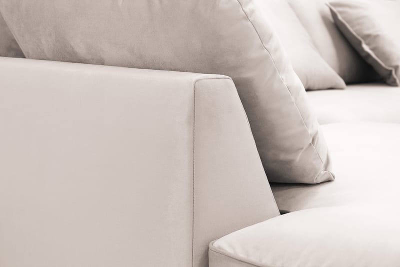 Rossita Lyx 6-sits Högervänd U-formad Extra djup Soffa med Divan och Schäslong i Sammet - Beige - Möbler - Vardagsrum - Soffor - Sammetssoffor