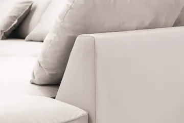 Rossita Lyx 6-sits Högervänd U-formad Extra djup Soffa med Divan och Schäslong i Sammet - Beige - Möbler - Vardagsrum - Soffor - U-soffor