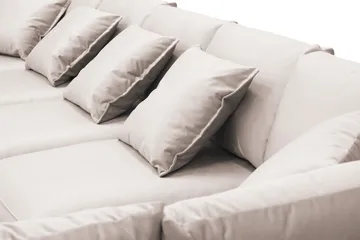 Rossita Lyx 6-sits Högervänd U-formad Extra djup Soffa med Divan och Schäslong i Sammet - Beige - Möbler - Vardagsrum - Soffor - U-soffor