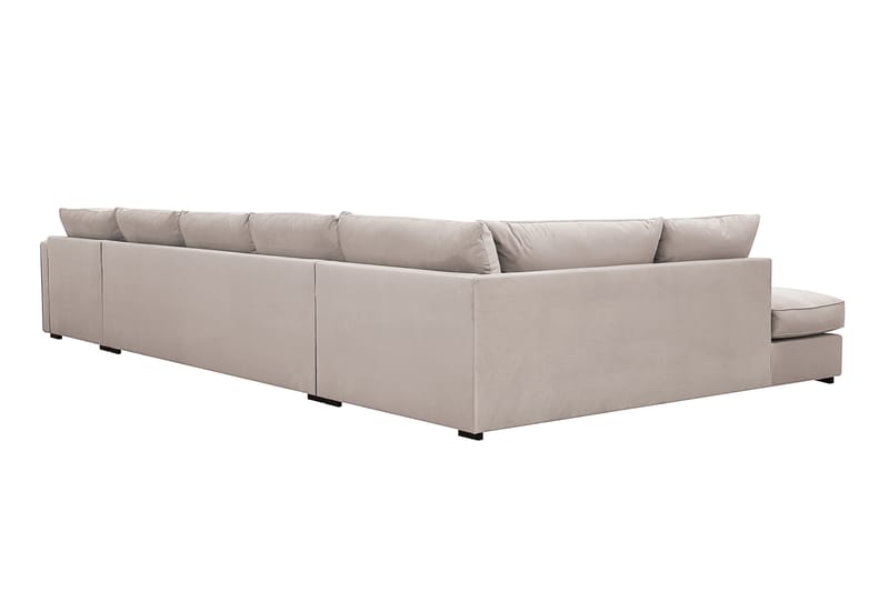 Rossita Lyx 6-sits Högervänd U-formad Extra djup Soffa med Divan och Schäslong i Sammet - Beige - Möbler - Vardagsrum - Soffor - Sammetssoffor