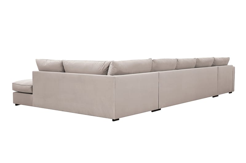 Rossita Lyx 6-sits Högervänd U-formad Extra djup Soffa med Divan och Schäslong i Sammet - Beige - Möbler - Vardagsrum - Soffor - U-soffor