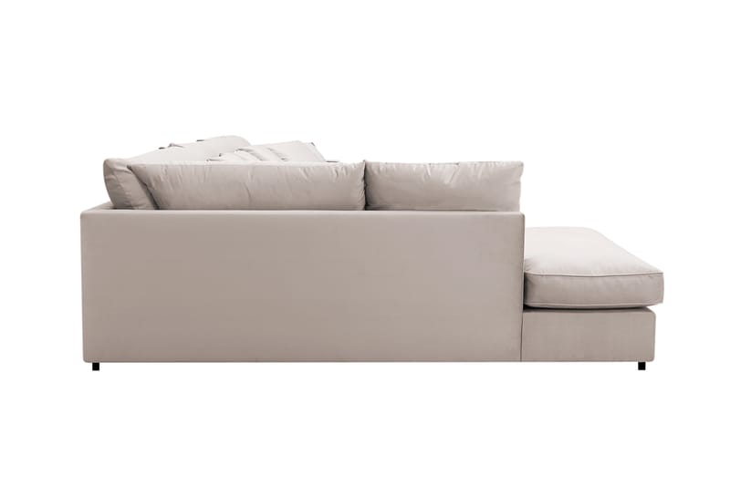 Rossita Lyx 6-sits Högervänd U-formad Extra djup Soffa med Divan och Schäslong i Sammet - Beige - Möbler - Vardagsrum - Soffor - Sammetssoffor