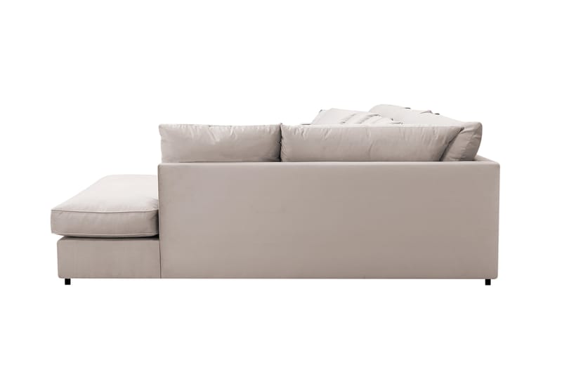 Rossita Lyx 6-sits Högervänd U-formad Extra djup Soffa med Divan och Schäslong i Sammet - Beige - Möbler - Vardagsrum - Soffor - U-soffor